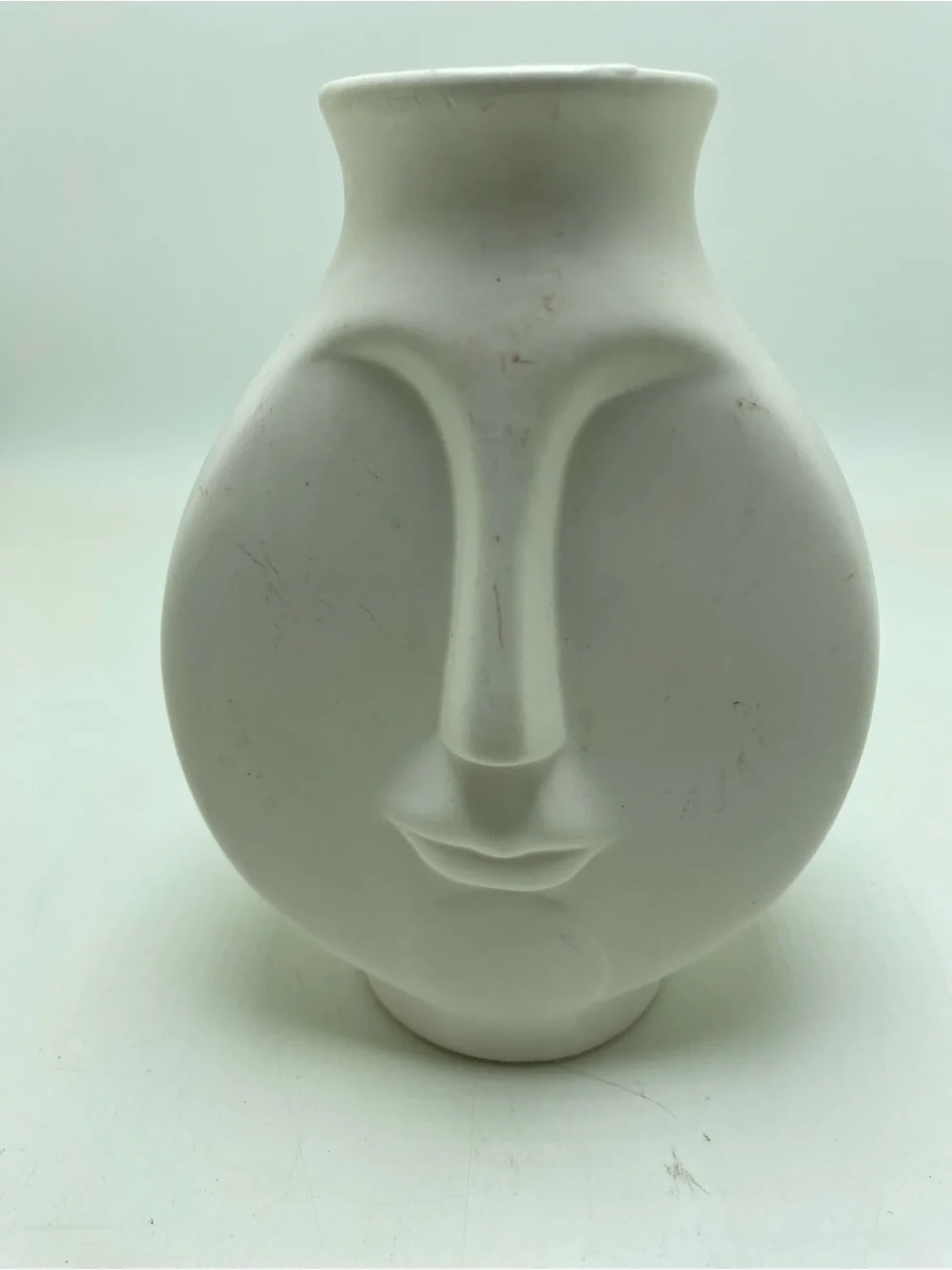 Jonathan Adler White Matte Porcelain Face Vase